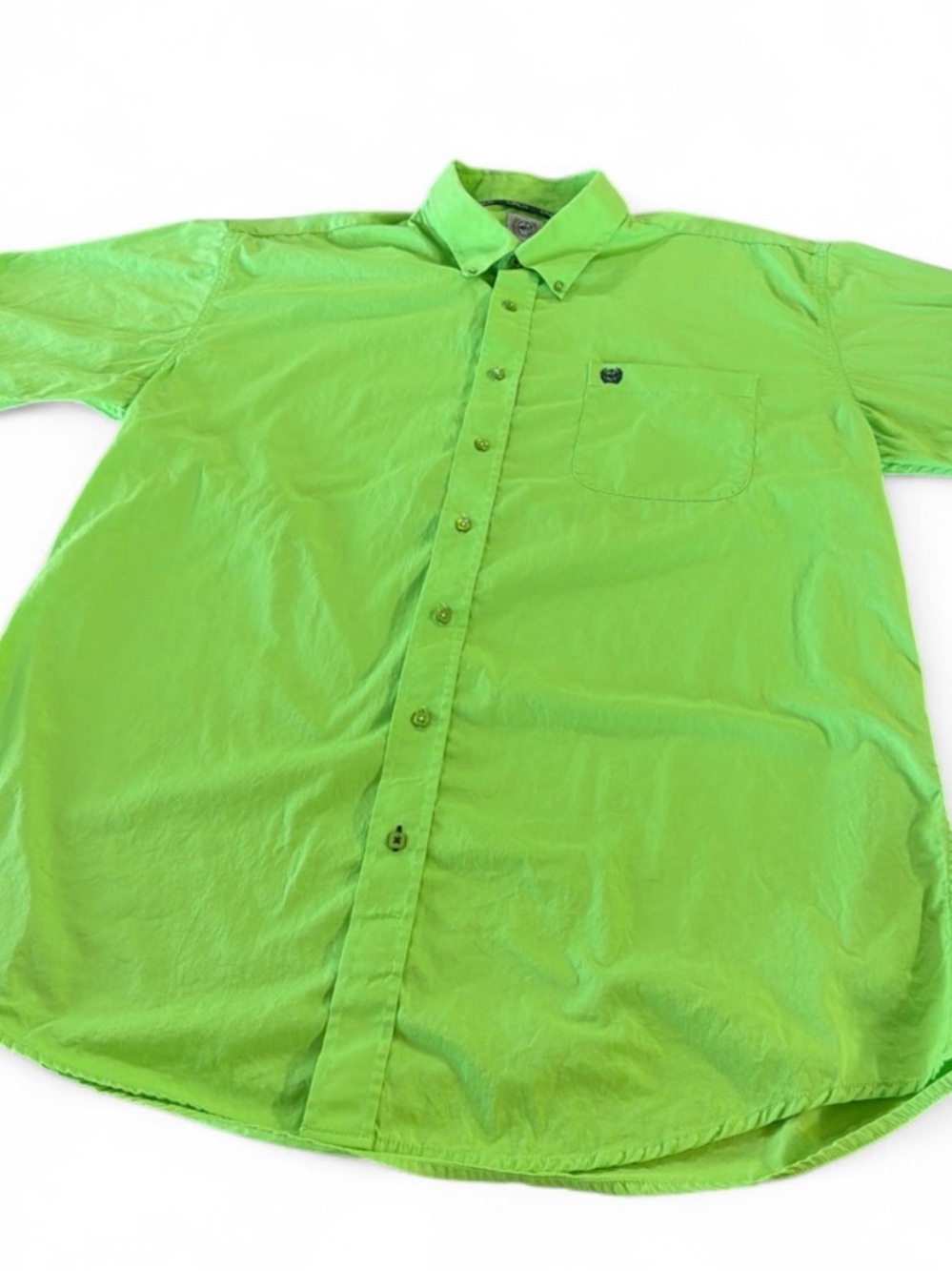 Cinch  Button-Down Shirt in Bright Lime Green